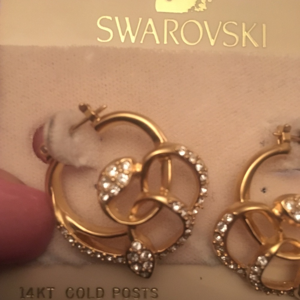 Swarovski gold and crystal pave’ earrings